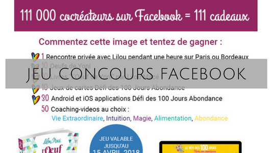 Grand jeu concours pour les 111 000 cocréateurs sur Facebook !