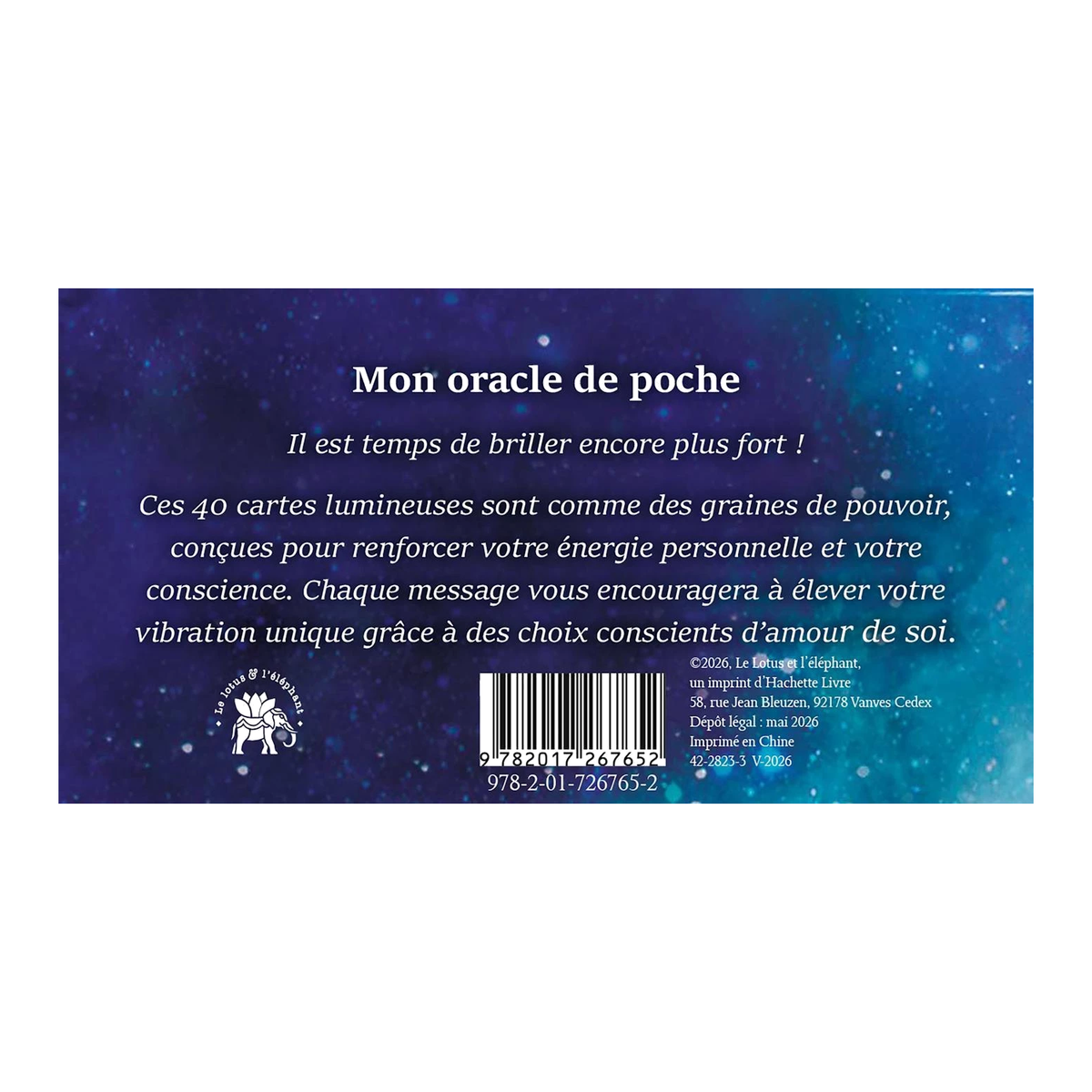 Mon oracle de poche Star Seeds — dos du coffret et présentation