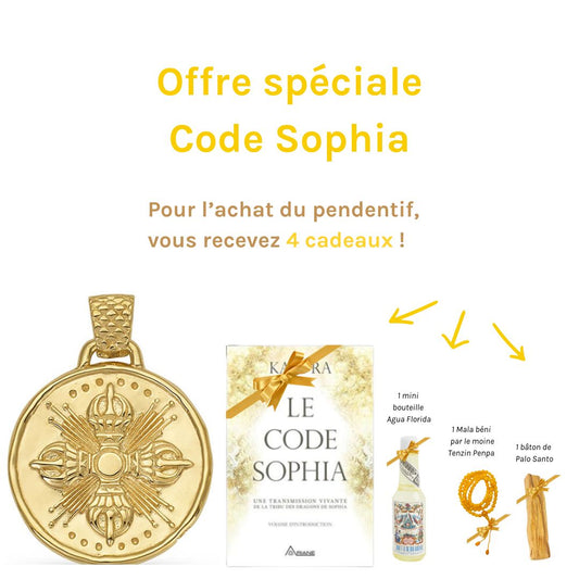 Médaillon Tara verte en PLAQUE OR | LE CODE SOPHIA
