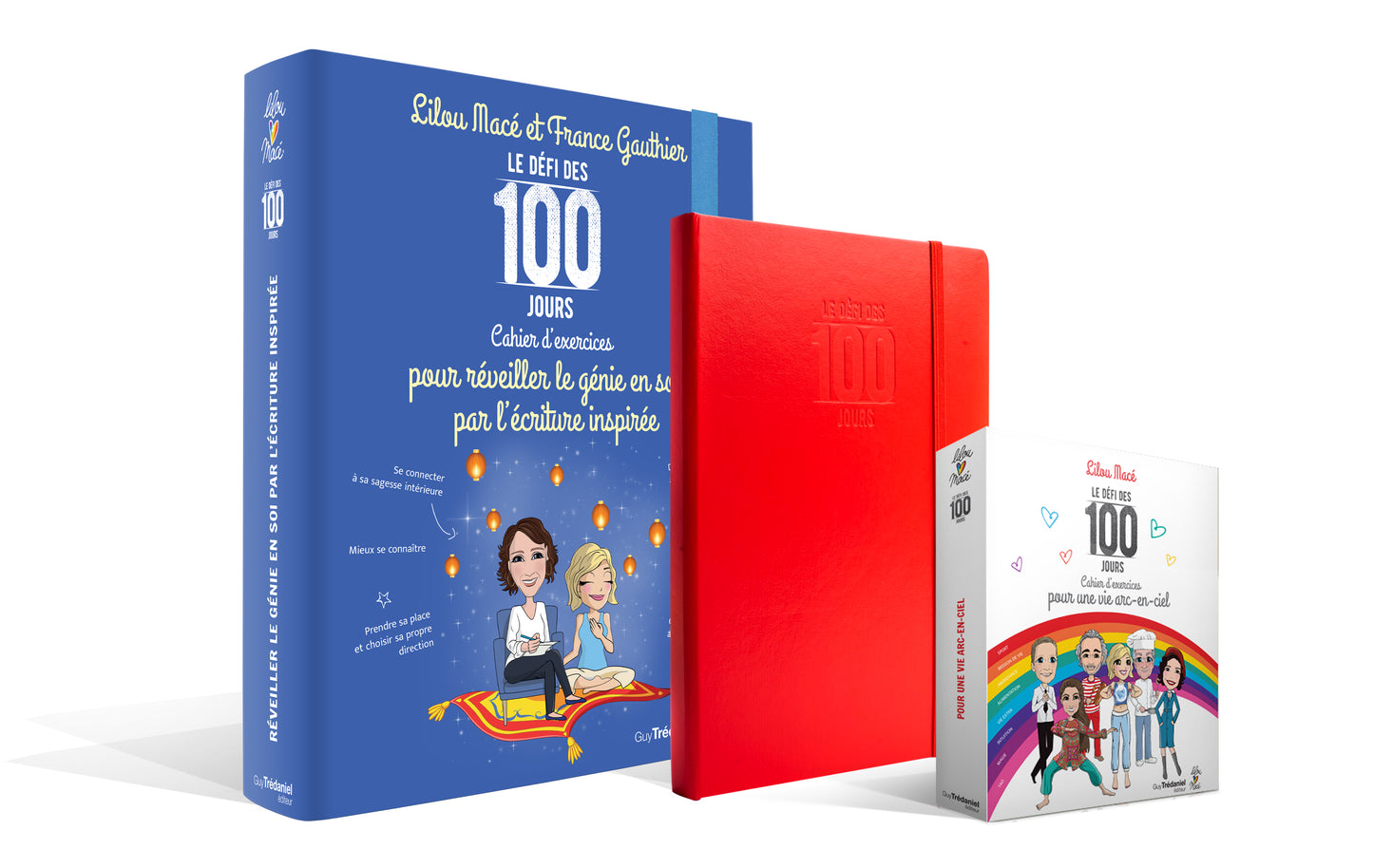PACK Cahier d'exercices du Défi des 100 jours ÉCRITURE INSPIRÉE + Carnet de notes + 100 cartes ARC-EN-CIEL