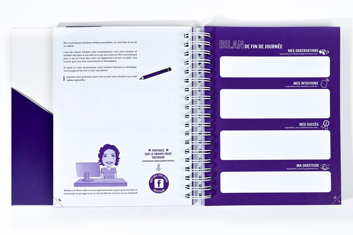 PACK Cahier d'exercices du Défi des 100 jours pour DÉVELOPPER SON INTUITION + Carnet de notes