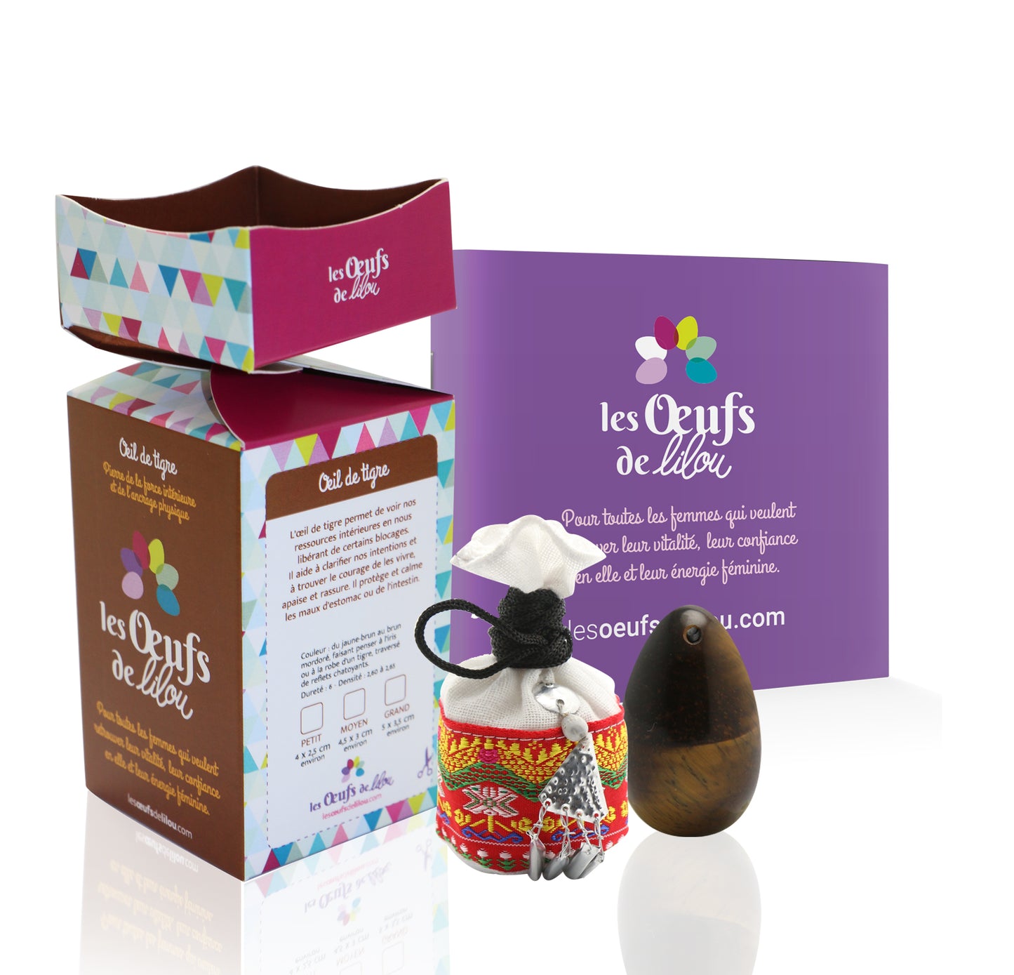 Kit complet Oeuf de Yoni Oeil de Tigre PETIT PERCÉ