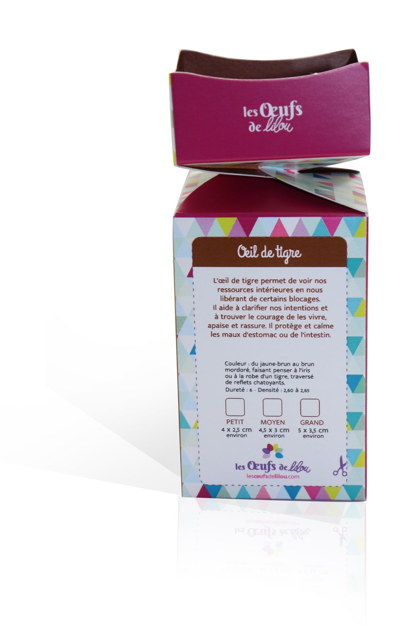 Kit complet Œuf de Yoni Œil de Tigre — PETIT NON PERCÉ — Pierre de la force intérieure et de l'ancrage