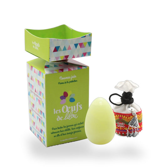 Kit complet Œuf de Yoni Nouveau jade MOYEN PERCÉ