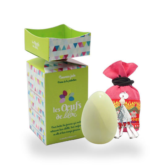 Kit complet Oeuf de Yoni Nouveau jade GRAND NON PERCÉ