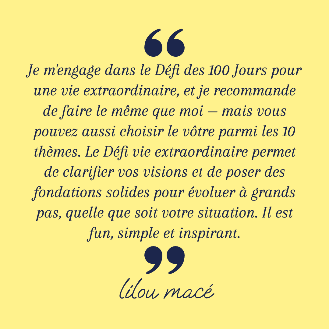 Défi des 100 Jours en direct — 5 ateliers live avec Lilou