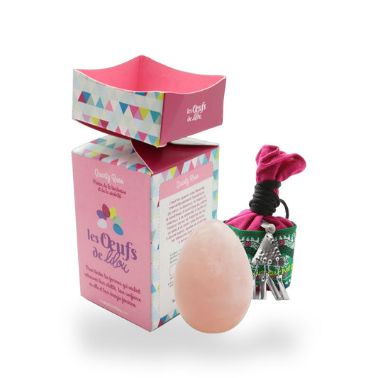 Kit complet Œuf de Yoni Quartz Rose — GRAND PERCÉ