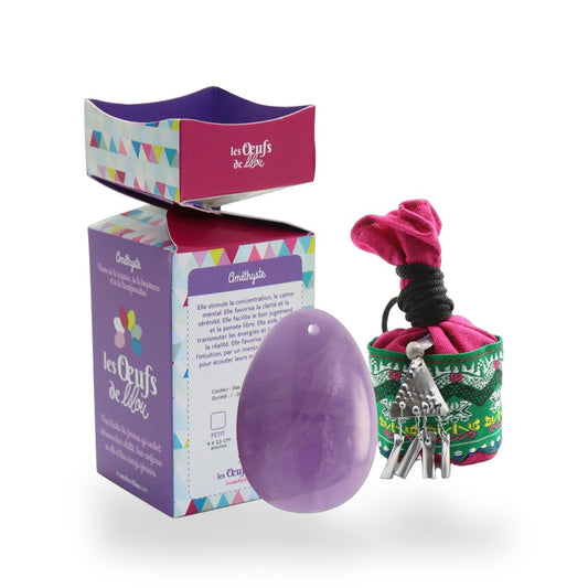 Kit complet Œuf de Yoni Améthyste — GRAND PERCÉ