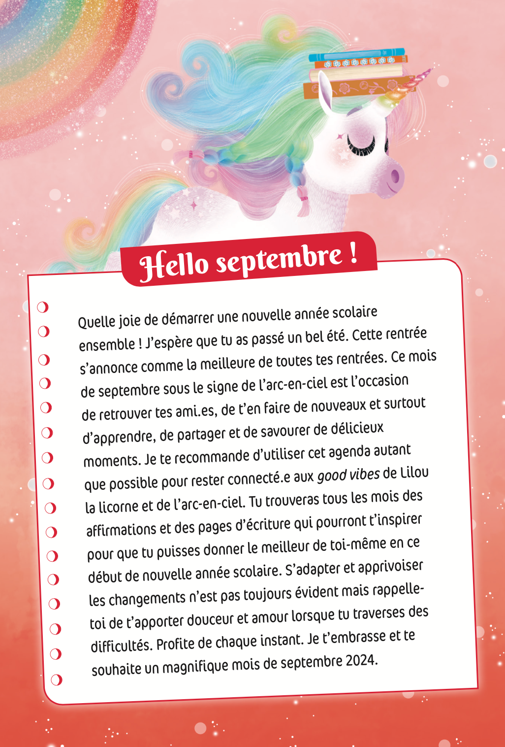 Mon année Arc-en-ciel - Agenda Lilou la Licorne 2024-2025