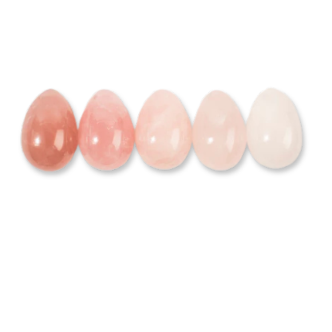 Kit complet Œuf de Yoni Quartz Rose — MOYEN NON PERCÉ