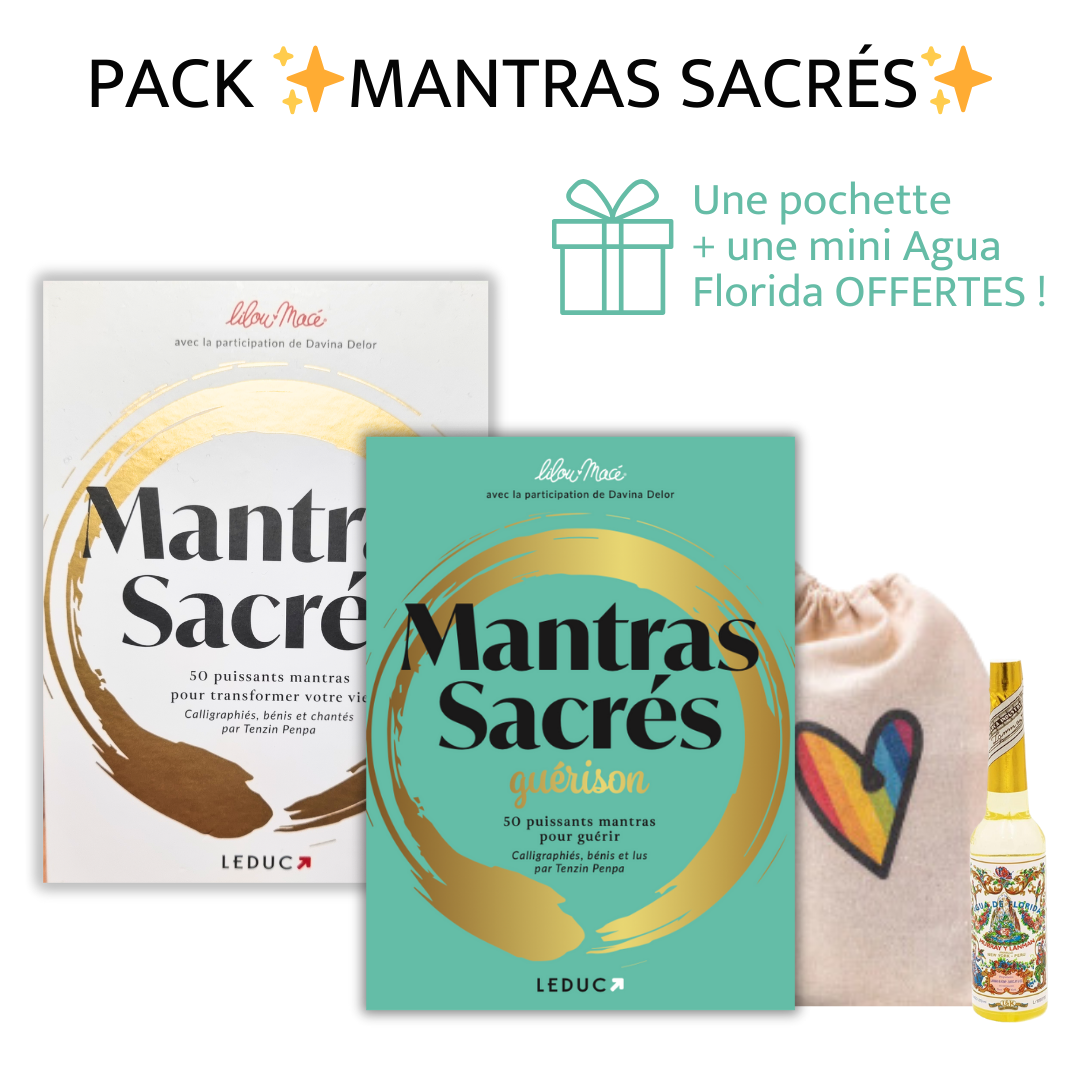 PACK MANTRAS SACRÉS 1 & 2 +🎁 1 mini Agua Florida + 1 pochette OFFERTES