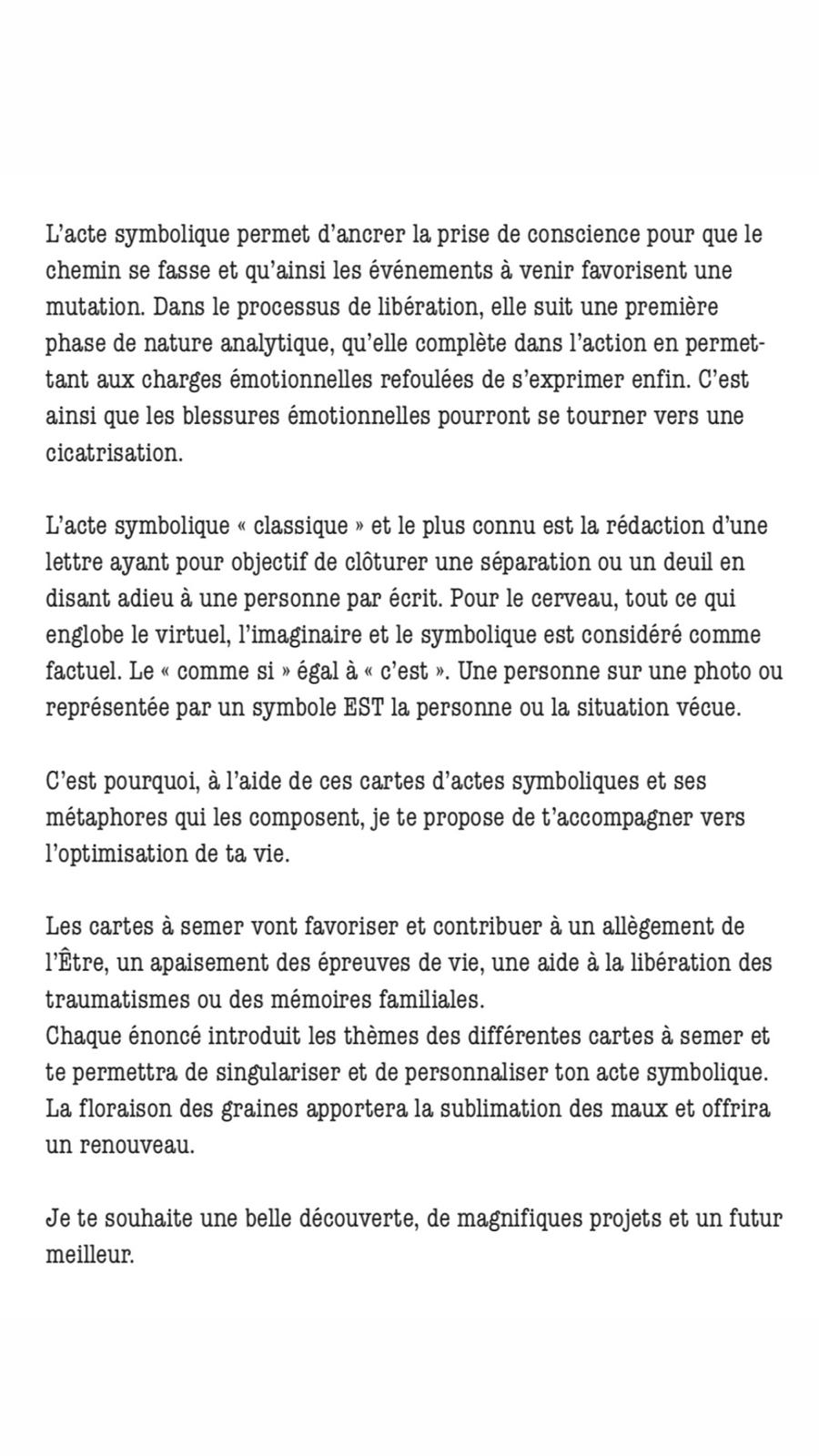 Mes cartes à semer d’actes symboliques - Caroline Derumigny