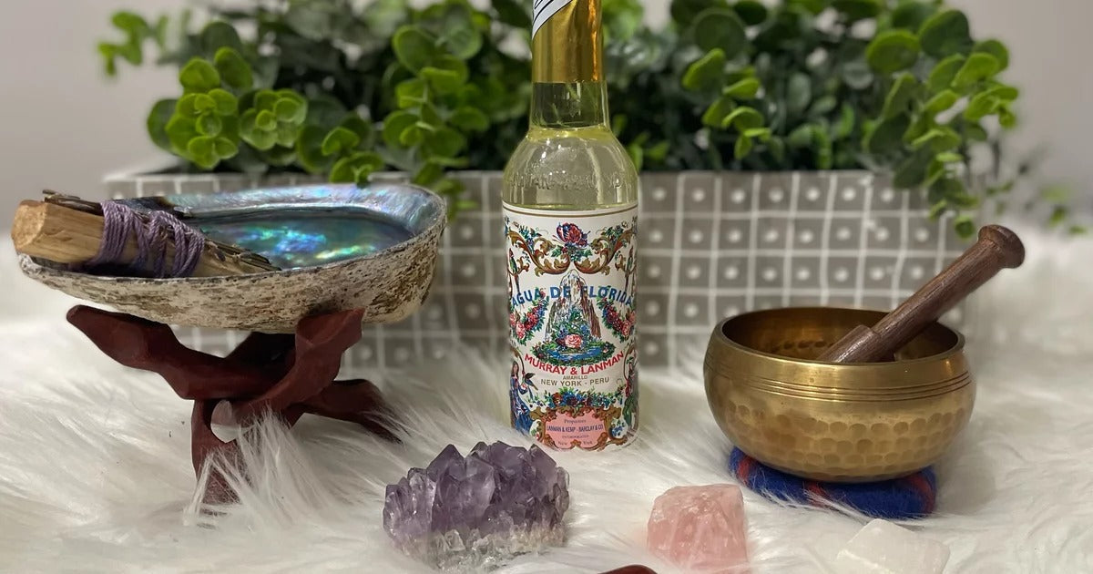 Agua Florida - PACK MAXI NETTOYAGE (1 grande bouteille Eau de Cologne + 1 grande bouteille PERU + 1 bouteille PERU 22ml + 1 spray + 1 savon + 2 bâtons Palo Santo + 🎁 1 bouteille PERU 22ml +  1 bâton de Palo Santo)