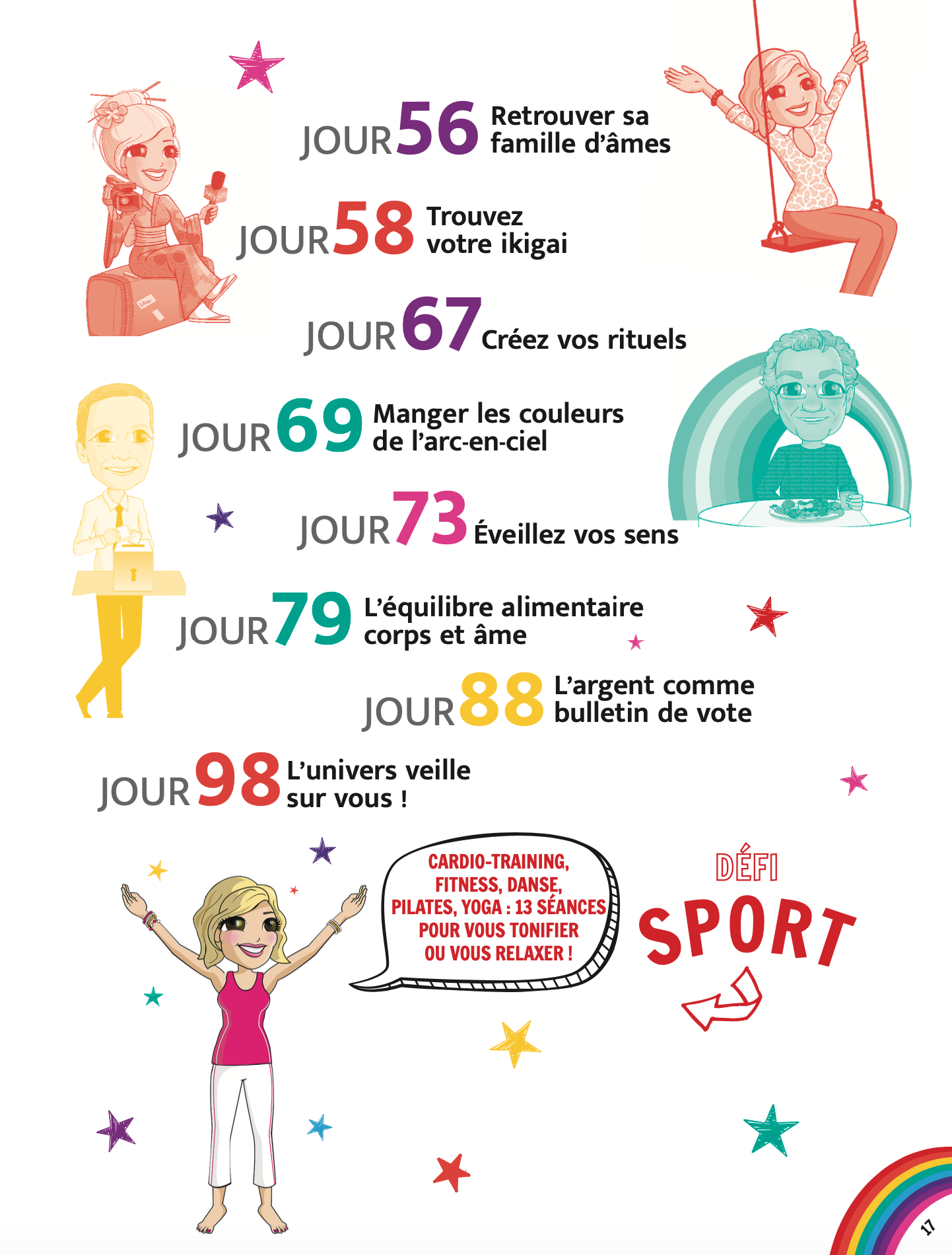 PACK Le Défi des 100 jours pour une vie arc-en-ciel CAHIER + CARTES + CADEAUX  - Lilou Macé