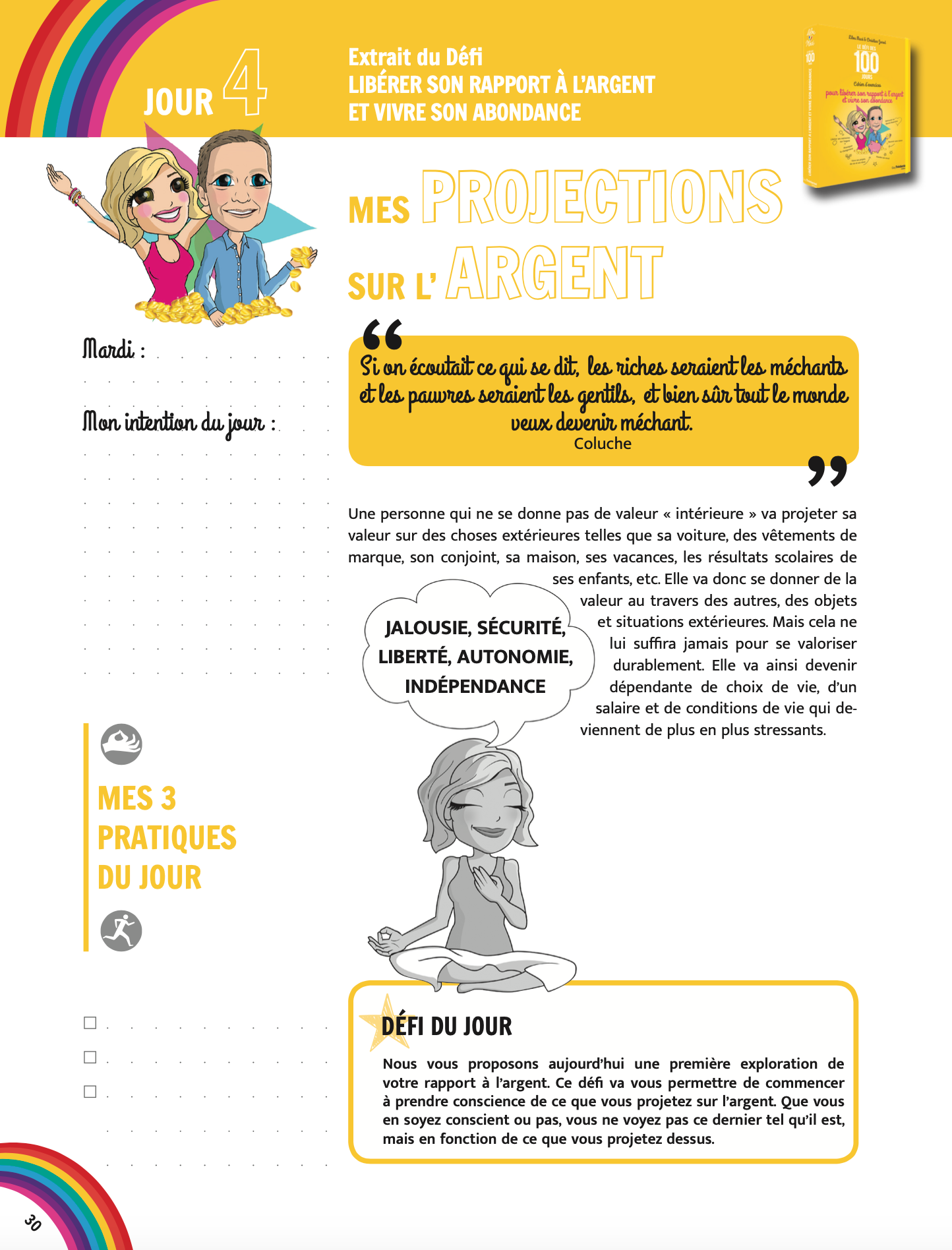 PACK Le Défi des 100 jours pour une vie arc-en-ciel CAHIER + CARTES + CADEAUX  - Lilou Macé