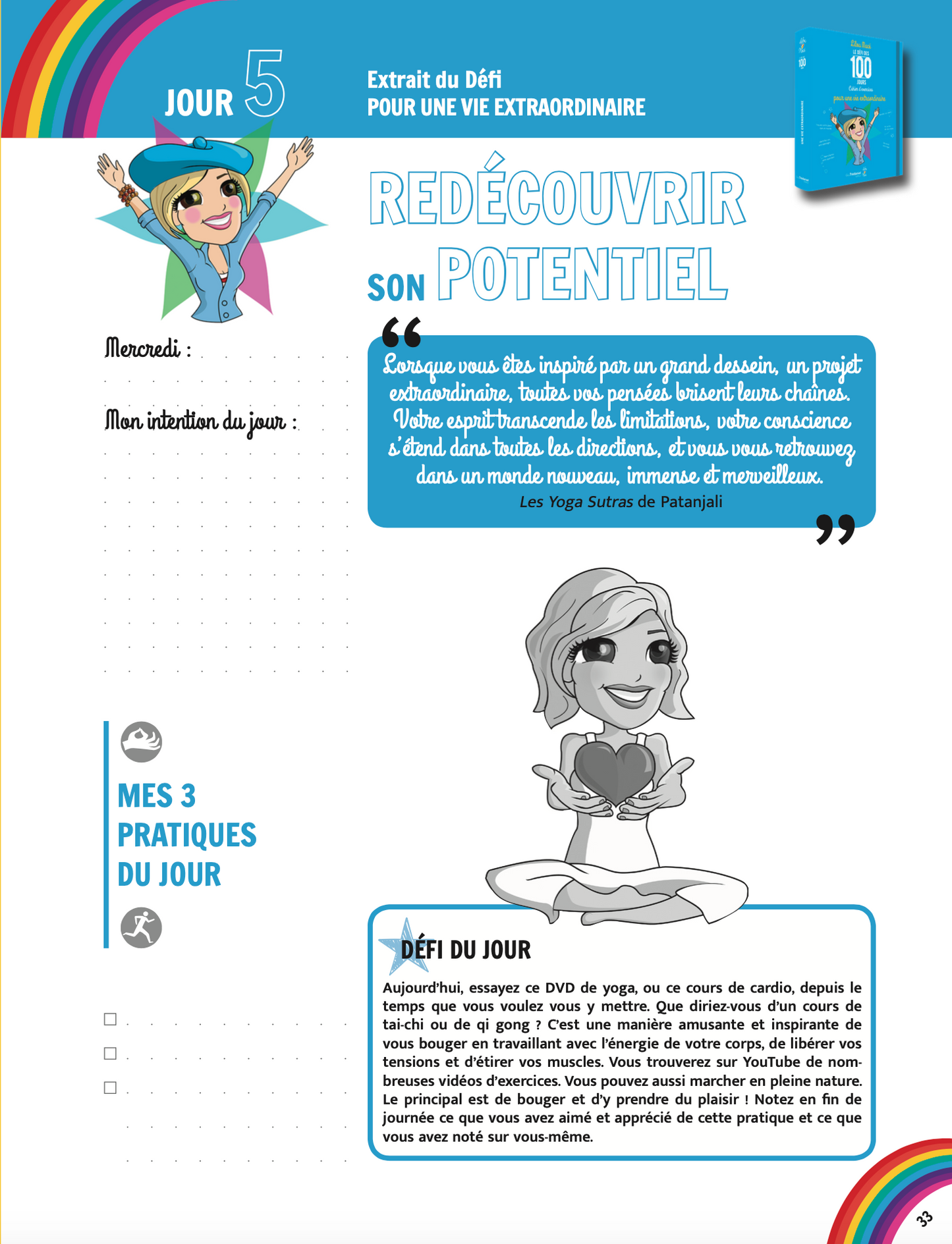PACK Le Défi des 100 jours pour une vie arc-en-ciel CAHIER + CARTES + CADEAUX  - Lilou Macé