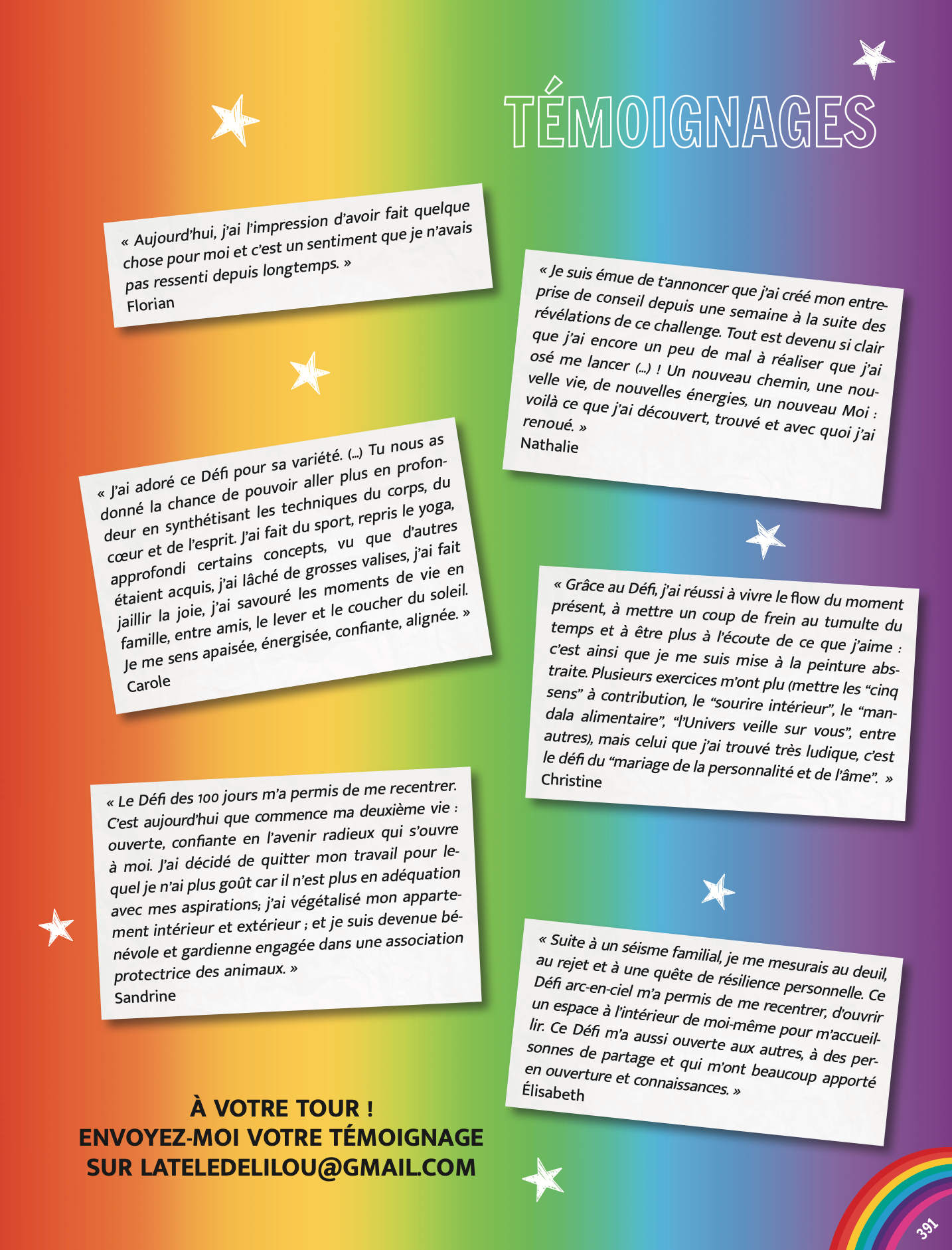 PACK Le Défi des 100 jours pour une vie arc-en-ciel CAHIER + CARTES + CADEAUX  - Lilou Macé