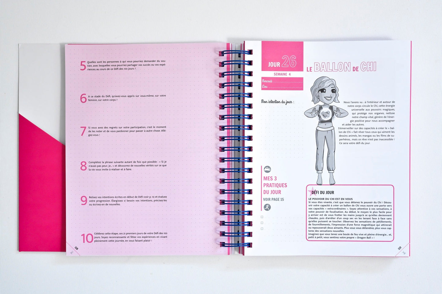 PACK Cahier d'exercices du Défi des 100 jours pour ÉVEILLER SON FÉMININ + Carnet de notes
