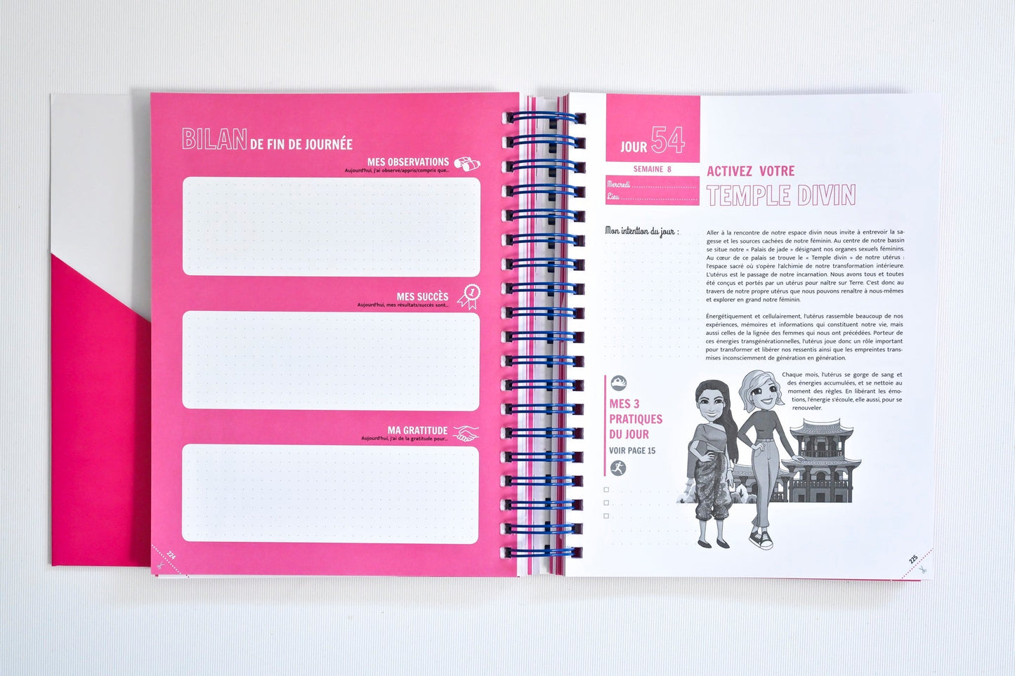PACK Cahier d'exercices du Défi des 100 jours pour ÉVEILLER SON FÉMININ + Carnet de notes