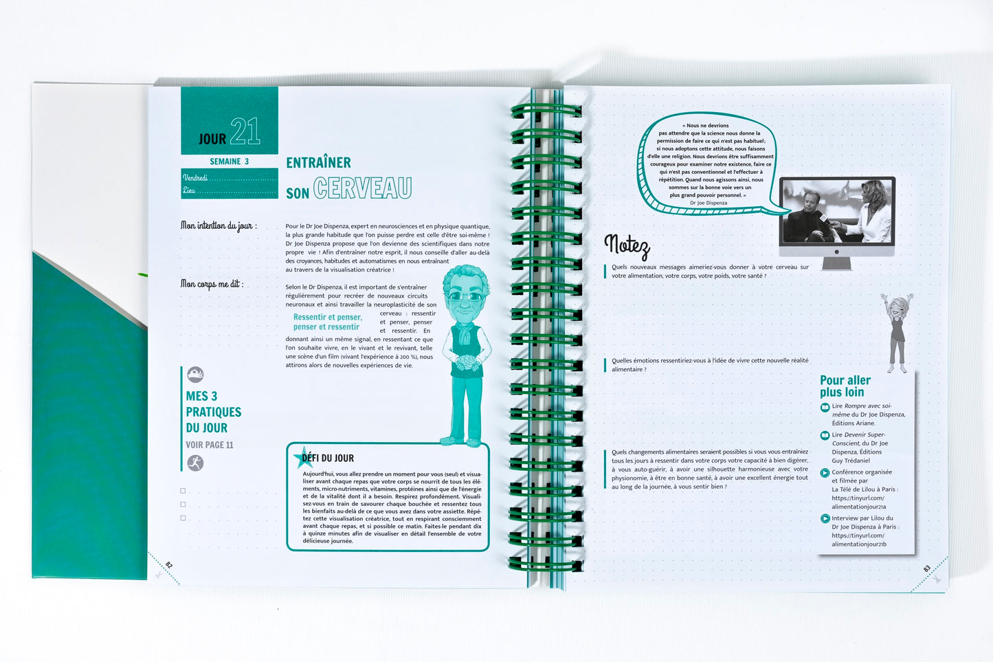 Cahier d'exercices du défi des 100 jours POUR REINVENTER SA FACON DE MANGER et pratiquer UNE ALIMENTATION CONSCIENTE