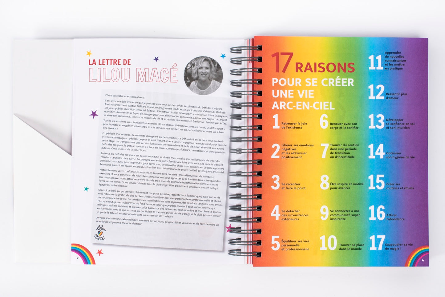 PACK Le Défi des 100 jours pour une vie arc-en-ciel CAHIER + CARTES + CADEAUX  - Lilou Macé