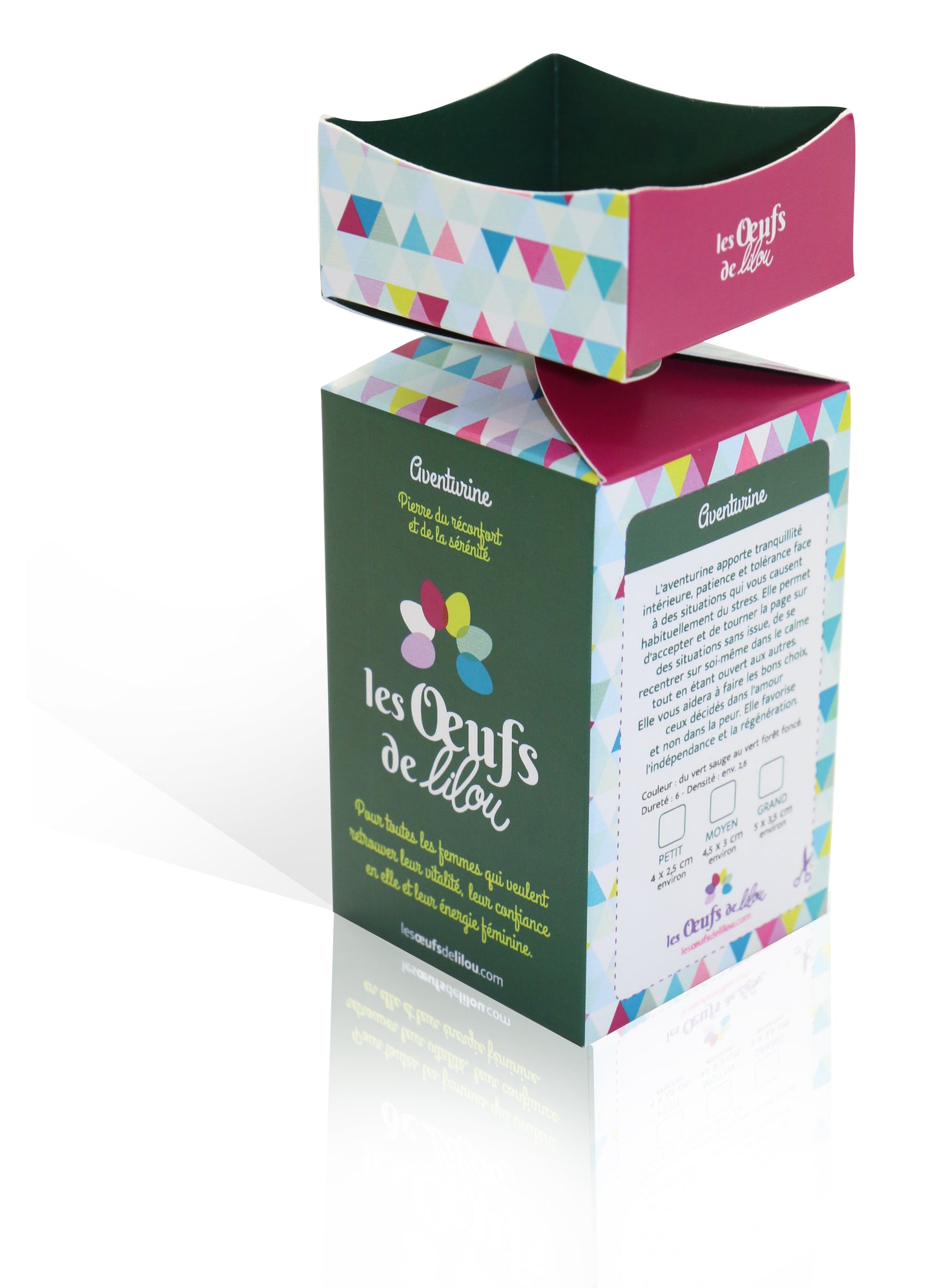 Kit complet Oeuf de Yoni Aventurine PETIT NON PERCÉ, pierre des émotives, Les Oeufs de Lilou