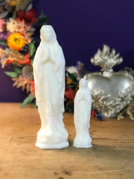 Madone - Statue de cire Notre Dame de Lourdes Blanc Immaculée 2 tailles