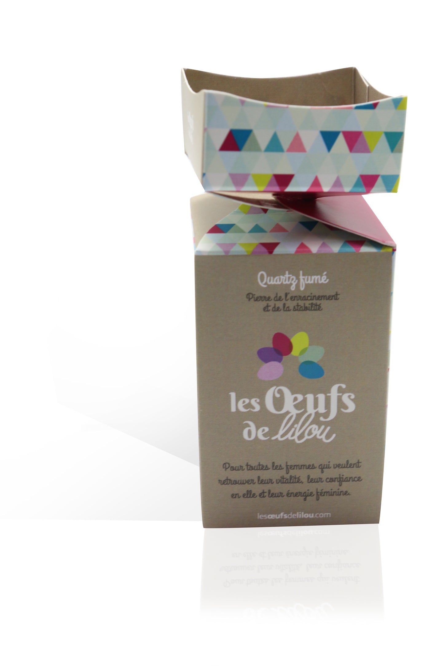 Kit complet Œuf de Yoni Quartz Fumé — GRAND PERCÉ — Pierre de l'enracinement et de la stabilité