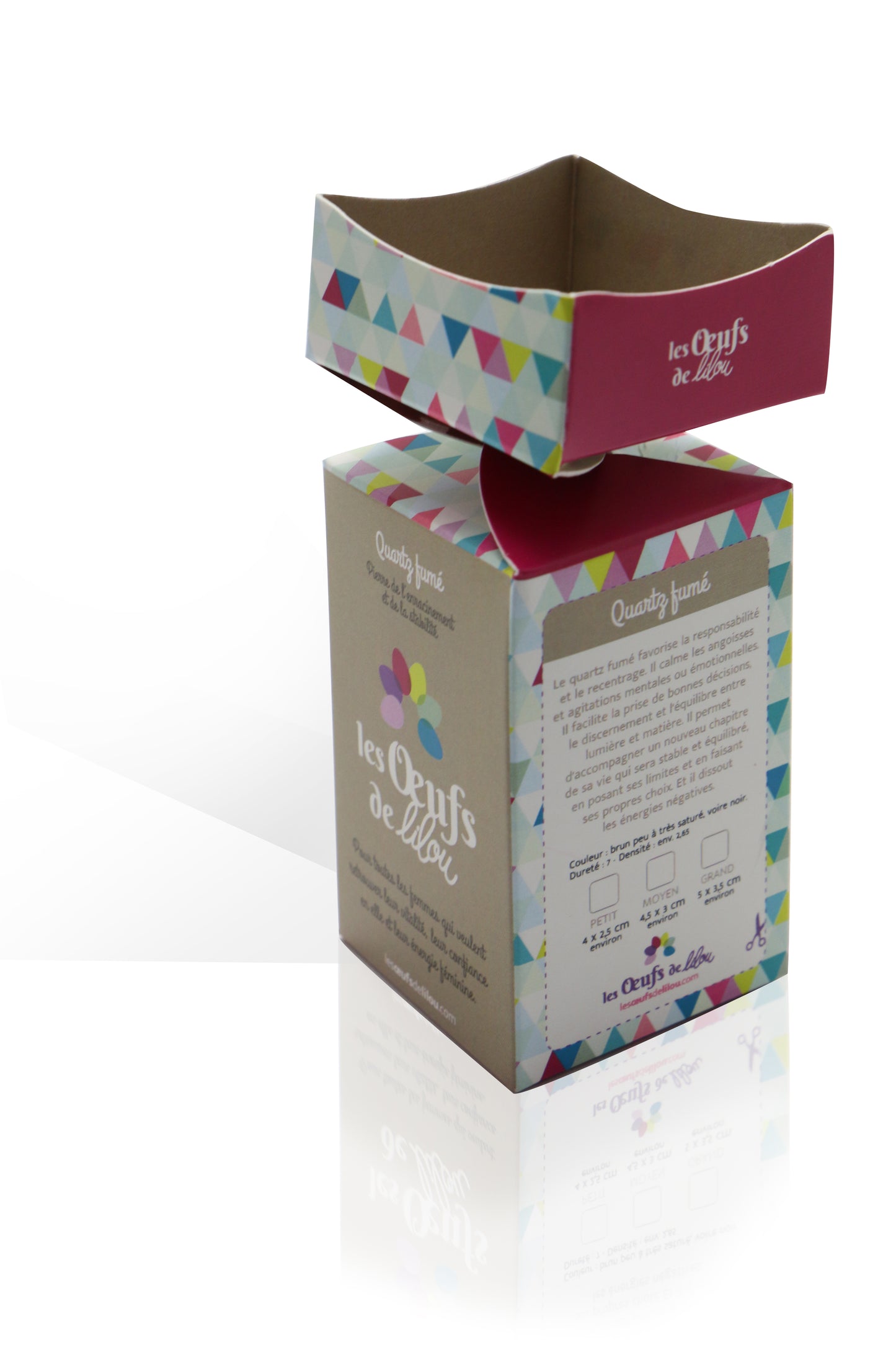 Kit complet Oeuf de Yoni Quartz Fumé MOYEN NON PERCÉ, pierre de l’enracinement et de la stabilité, Les Oeufs de Lilou